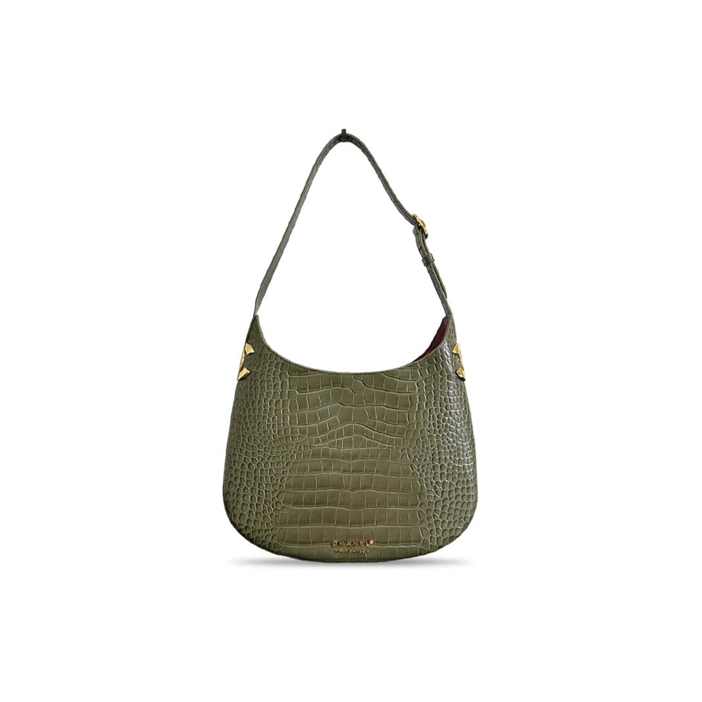 CHANEL CROC EMBOSS UNDERARM BAG (28*26cm)